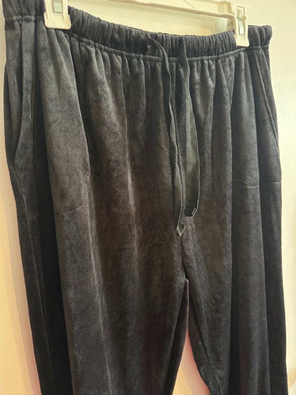 Pink Laundry XL Women's Black Jogger Plush Velour Drawstring Pants